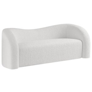 Sofá Curvo 3 Lugares Organico Sala Recepção Escritório Coréia 180cm Bouclé