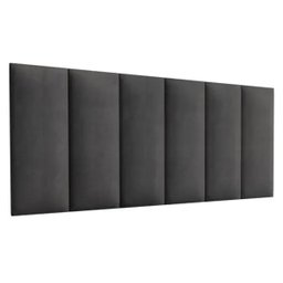 Cabeceira Estofada Casal 1,40cm Grafite Sued Pérola Quarto Decoração Lisa - 1