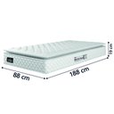 Ver imagem 3 de Cama Box Solteiro Colchão Espuma D33 Pillow Top New Millenium 88x188x57cm Branco Hellen
