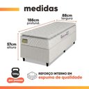 Ver imagem 3 de Cama Box Solteiro Colchão Espuma D33 Pillow Top New Millenium 88x188x57cm Branco Hellen