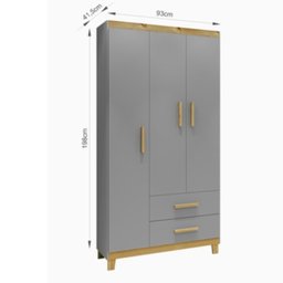 Quarto de Bebê Completo Berço 2 em 1 Cômoda 1 Porta Guarda Roupa 3 Portas Údine Retrô  - 9