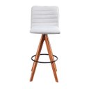 Ver imagem 1 de Kit 2 Banquetas Lucy Giratórias em Madeira Castanho com Linho Cor Alumínio – Exclusiva Linho Alumíni