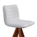 Ver imagem 4 de Kit 2 Banquetas Lucy Giratórias em Madeira Castanho com Linho Cor Alumínio – Exclusiva Linho Alumíni