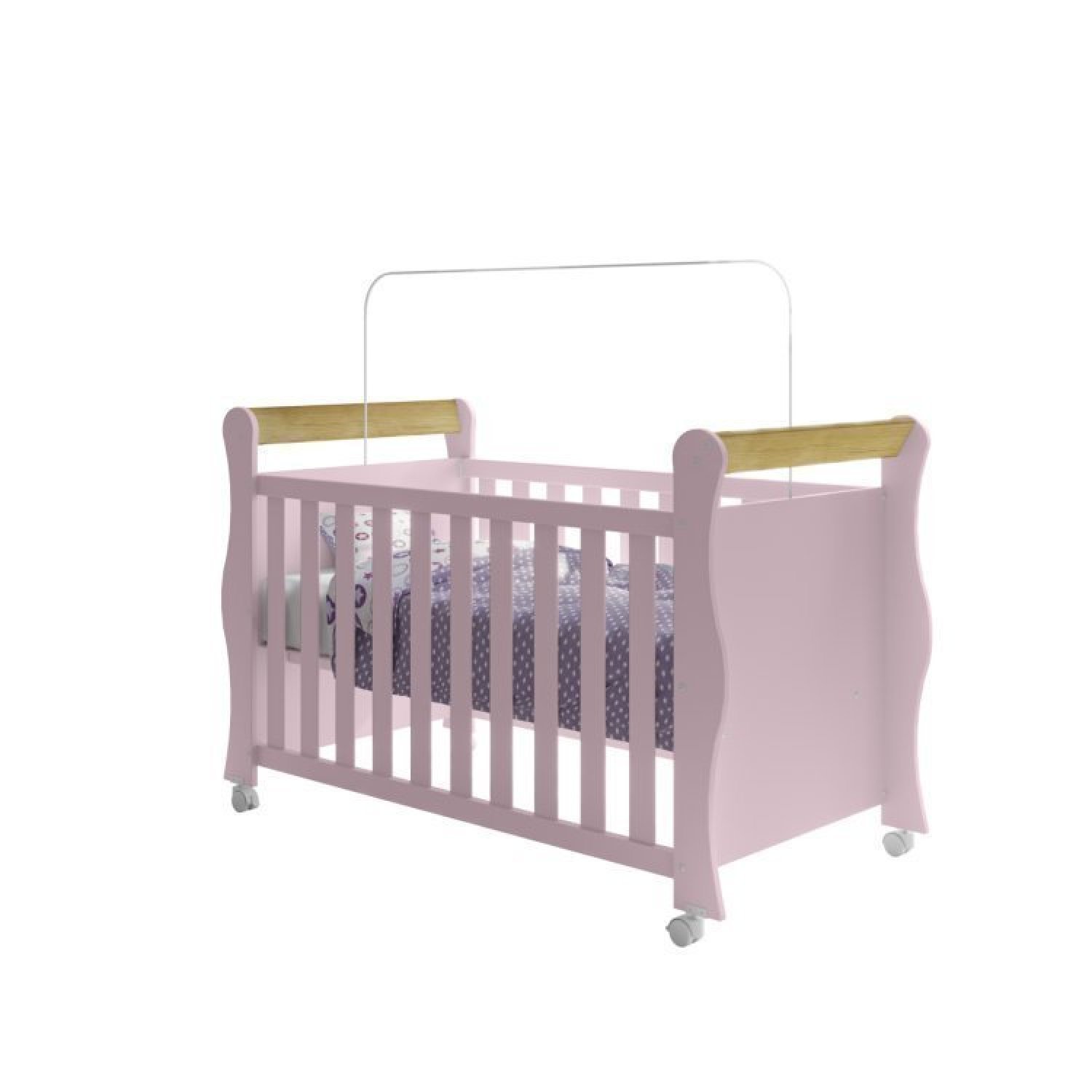 Quarto de Bebê Completo Berço 3 em 1 Cômoda 1 Porta Guarda Roupa 3 Portas Údine Retrô Móveis Bonatto - 2