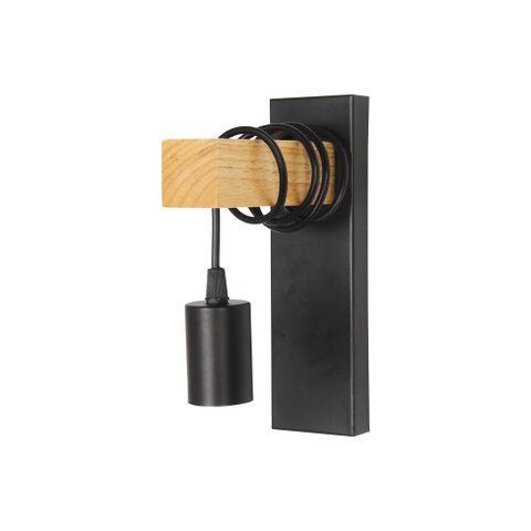 Arandela Pinus Metal e Madeira 22cm 1e27 Ds2360 Delis