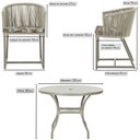 Ver imagem 2 de Mesa com 6 Cadeiras de Jantar Roma 120cm e Noronha em Alumínio Fendi Corda Náutica Estofado 6 Trama