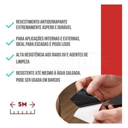 Fita Antiderrapante Preto Tesa 55587 - 50mm X 5m - 3