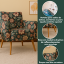 Ver imagem 4 de Poltrona Decorativa Estampada/florida Pé Palito Madeira Confortável