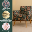 Ver imagem 3 de Poltrona Decorativa Estampada/florida Pé Palito Madeira Confortável