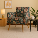 Ver imagem 1 de Poltrona Decorativa Estampada/florida Pé Palito Madeira Confortável