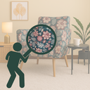 Ver imagem 2 de Poltrona Decorativa Estampada/florida Pé Palito Madeira Confortável