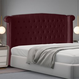 Cabeceira de Cama Box Toquio Casal Queen 160 Cm Suede Bordo Ec Móveis - 2