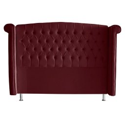 Cabeceira de Cama Box Toquio Casal Queen 160 Cm Suede Bordo Ec Móveis - 1