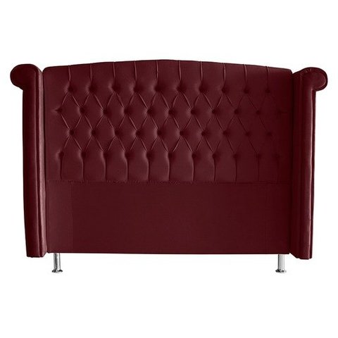 Cabeceira de Cama Box Toquio Casal Queen 160 Cm Suede Bordo Ec Móveis
