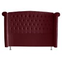 Ver imagem 1 de Cabeceira de Cama Box Toquio Casal Queen 160 Cm Suede Bordo Ec Móveis