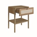 Ver imagem 4 de Mesa de Cabeceira 1 Gaveta Palhinha Pé Madeira Oslo