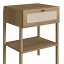 Ver imagem 6 de Mesa de Cabeceira 1 Gaveta Palhinha Pé Madeira Oslo Marrom