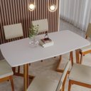 Ver imagem 7 de Conjunto Sala de Jantar Mesa 6 Cadeiras MDF Miami Bege