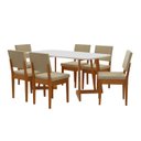 Ver imagem 2 de Conjunto Sala de Jantar Mesa 6 Cadeiras MDF Miami Bege