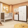 Quarto de Bebê completo Berço 2 em 1 Guarda Roupa 3 Portas Cômoda 4 Gavetas Nina - 1