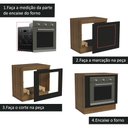 Ver mais imagens de Balcão para Forno de Embutir 80 X 60 Cm com Tampo Agata, Glamy, Stella Madesa Rustic/preto