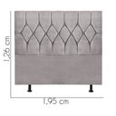 Ver imagem 3 de Cabeceira Estofada Cama Box King 195cm Istambul Suede Cinza Claro- Mabe Magazine