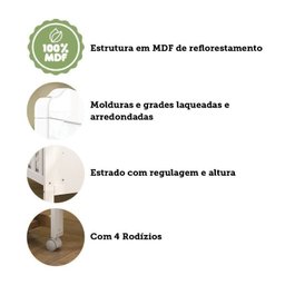 Quarto de Bebê Completo com Berço Guarda-Roupa 3 Portas e Cômoda 100% MDF Ciranda Espresso Móveis - 9