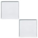 Ver imagem 1 de Jogo 2 Pratos Quadrados Rasos em Porcelana 16x16cm Americana Germer Branco