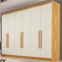 Ver imagem 1 de Guarda-Roupa Casal Oslo 6 Portas 4 Gavetas 100% Mdf Peroba/Off White - Madermaques