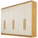 Ver imagem 3 de Guarda-Roupa Casal Oslo 6 Portas 4 Gavetas 100% Mdf Peroba/Off White - Madermaques