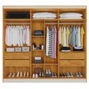 Ver imagem 4 de Guarda-Roupa Casal Oslo 6 Portas 4 Gavetas 100% Mdf Peroba/Off White - Madermaques
