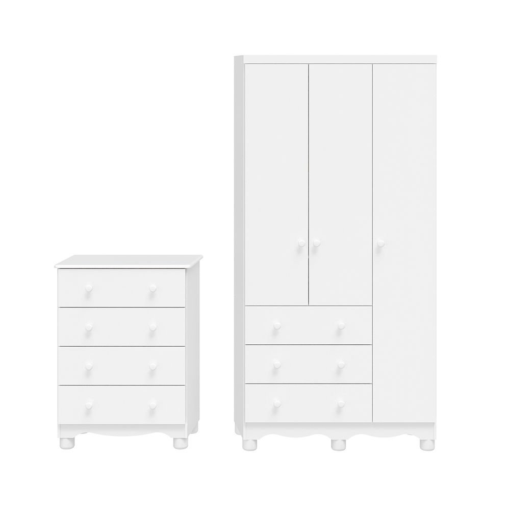 Quarto Infantil com Guarda-Roupa 3 Portas e Cômoda 4 Gavetas 100% MDF Mimo Espresso Móveis - 2