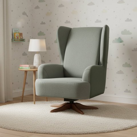 Poltrona de Amamentação Giratória e Balanço Teodora