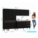 Ver imagem 3 de Armário de Cozinha Milão 4 Peças Menu Móveis Preto