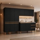 Ver imagem 1 de Armário de Cozinha Milão 4 Peças Menu Móveis Preto