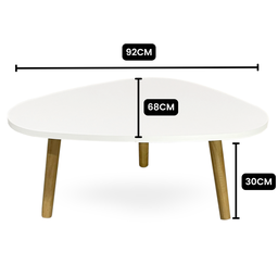 Mesa de Centro Orgânica Moderna para Sala Pés Madeira - 5