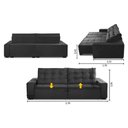 Ver imagem 2 de Sofá Retrátil e Reclinável 4 Lugares com Molas 2,70m Duda Suede Cinza Adonai Estofados