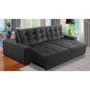 Ver imagem 1 de Sofá Retrátil e Reclinável 4 Lugares com Molas 2,70m Duda Suede Cinza Adonai Estofados