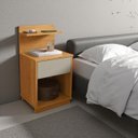 Ver imagem 3 de Mesa de Cabeceira Mavie 1 Gaveta e 2 Prateleiras Mdp Moderno Funcional Quarto Patrimar:cinamomo/offw