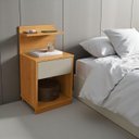 Ver imagem 4 de Mesa de Cabeceira Mavie 1 Gaveta e 2 Prateleiras Mdp Moderno Funcional Quarto Patrimar:cinamomo/offw