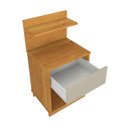 Ver imagem 5 de Mesa de Cabeceira Mavie 1 Gaveta e 2 Prateleiras Mdp Moderno Funcional Quarto Patrimar:cinamomo/offw