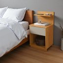 Ver imagem 2 de Mesa de Cabeceira Mavie 1 Gaveta e 2 Prateleiras Mdp Moderno Funcional Quarto Patrimar:cinamomo/offw