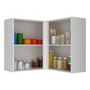 Ver imagem 2 de Armário Aéreo de Canto 2 Portas Almofada Americana 90cm TM1311 MDF Grazi Branco