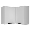 Ver imagem 3 de Armário Aéreo de Canto 2 Portas Almofada Americana 90cm TM1311 MDF Grazi Branco