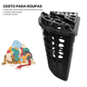 Cesto de Roupas Sujas Multiuso Telado com Tampa 45l Preto Lavanderia Banheiro Brinquedo - 5