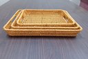 Ver imagem 6 de Jg 3pç Bandeja Decorativo para Servir Plástico Natural