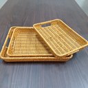 Ver mais imagens de Jg 3pç Bandeja Decorativo para Servir Plástico Natural