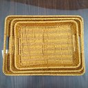 Ver imagem 7 de Jg 3pç Bandeja Decorativo para Servir Plástico Natural