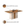 Mesa De Jantar Tampo Chanfrado Curvo Mdf 1,70 Cm Mia Dj Móveis Creme/carvalho Europeu/carvalho - 6