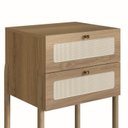 Ver imagem 7 de Mesa de Cabeceira 2 Gavetas Palhinha Pé Madeira Oslo 